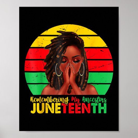 Juneteenth T-shirt vrouwen Locd haar mijn vooroude Poster (Voorkant)