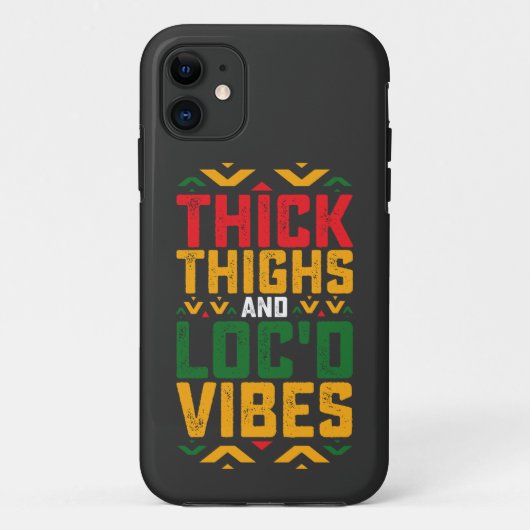 Juneteenth Thick Locd Vibes African American Case-Mate iPhone Case (Achterkant)