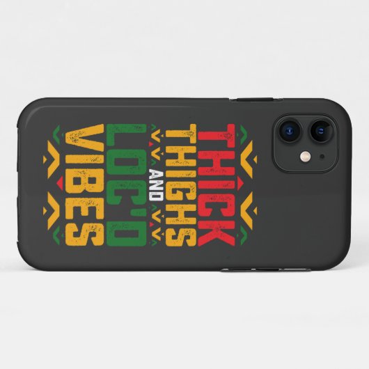 Juneteenth Thick Locd Vibes African American Case-Mate iPhone Case (Achterkant (horizontaal))