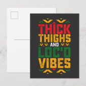 Juneteenth Thick Locd Vibes African American Uitnodiging Briefkaart (Voorkant / Achterkant)