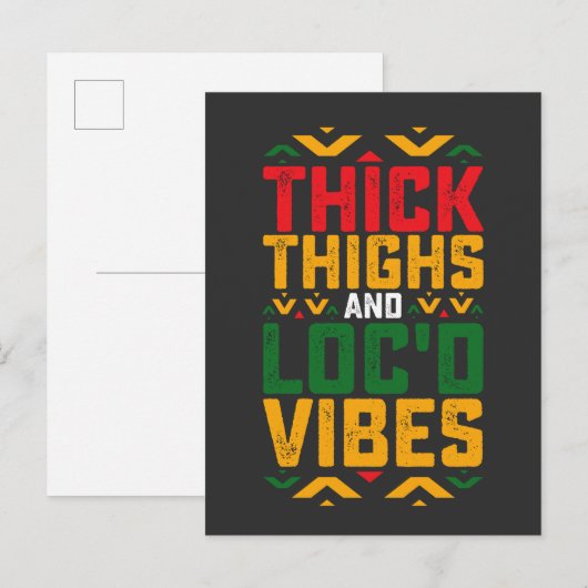 Juneteenth Thick Locd Vibes African American Uitnodiging Briefkaart (Voorkant / Achterkant)