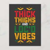 Juneteenth Thick Locd Vibes African American Uitnodiging Briefkaart (Voorkant)