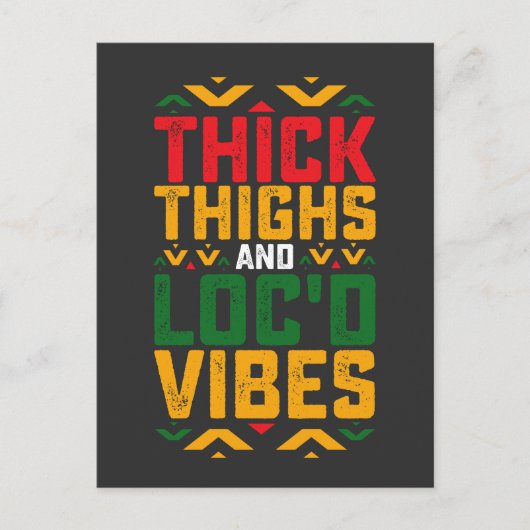 Juneteenth Thick Locd Vibes African American Uitnodiging Briefkaart (Voorkant)