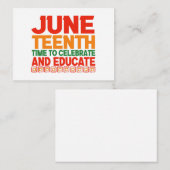 Juneteenth Tijd om te vieren en zwarte mensen te o Notitiekaartje (Voorkant / Achterkant)