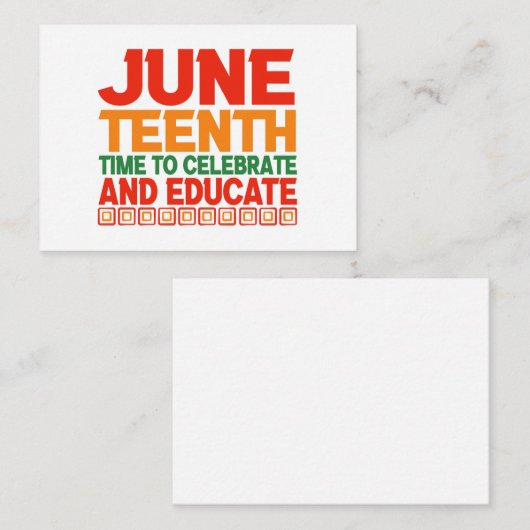 Juneteenth Tijd om te vieren en zwarte mensen te o Notitiekaartje (Voorkant / Achterkant)