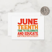 Juneteenth Tijd om te vieren en zwarte mensen te o Notitiekaartje (Voorkant / Achterkant in situ)