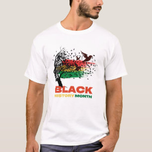 Juneteenth Tree African Root Afro Trots Zwart Juni T-shirt