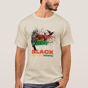 Juneteenth Tree African Root Afro Trots Zwart Juni T-shirt