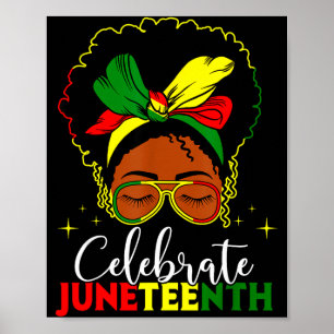 Juneteenth trots zwarte Afrikaanse vrouwen rommeli Poster