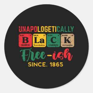 Juneteenth Unapologetically Black Periodic Women M Ronde Sticker