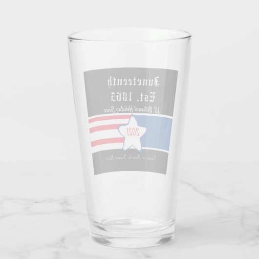 Juneteenth US Black History Red White Blue Glas (Achterkant)