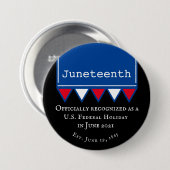 Juneteenth US Federal Holiday Patriotic Ronde Button 7,6 Cm (Voorkant /achterkant)