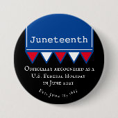 Juneteenth US Federal Holiday Patriotic Ronde Button 7,6 Cm (Voorkant)