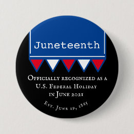 Juneteenth US Federal Holiday Patriotic Ronde Button 7,6 Cm