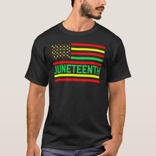 Juneteenth US Flag Black Historical Day Freedom A T-shirt (Voorkant)