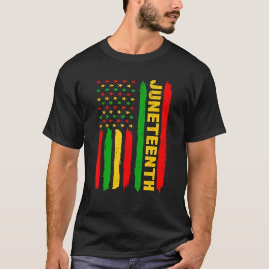 Juneteenth US Flag Black History Freedom African A T-shirt (Voorkant)