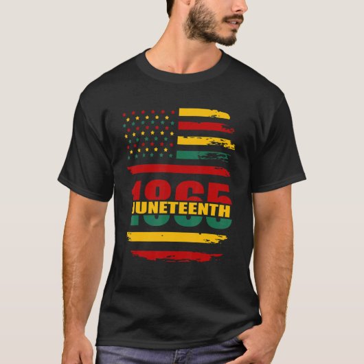 Juneteenth Us Flag Free Ish Since 1865 Black Histo T-shirt (Voorkant)