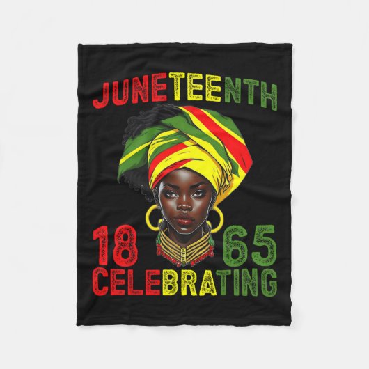 Juneteenth USA Afro-Amerikaans Melanine Zwarte Ges Fleece Deken (Voorkant)