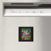 Juneteenth Vaderdag Trotse Zwarte Koning Afro-Afri Magneet (Insitu (Vaatwasser))