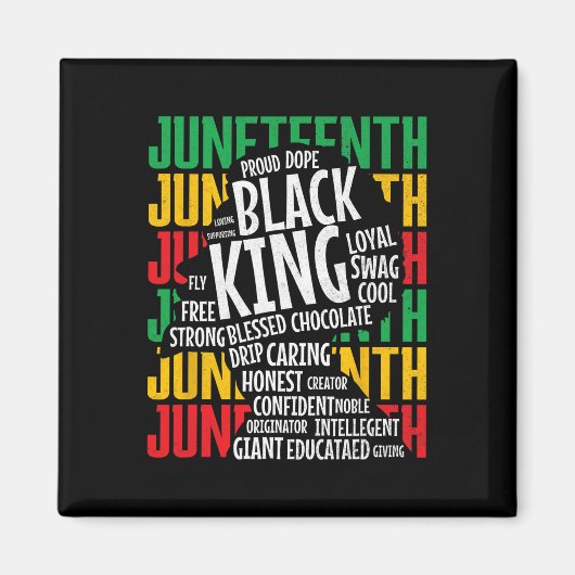 Juneteenth Vaderdag Trotse Zwarte Koning Afro-Afri Magneet (Voorkant)