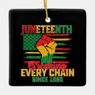 Juneteenth verbreekt elke keten sinds 1865 keramisch ornament