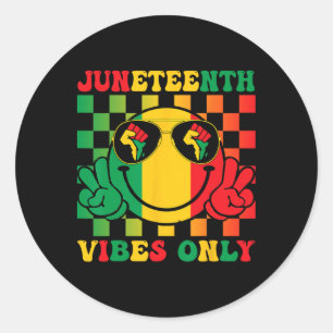 Juneteenth Vibes Alleen 1865 Afro-Amerikaanse Mann Ronde Sticker