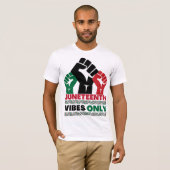 Juneteenth Vibes Alleen Zwart Pap Moeder Jongens M T-shirt (Voorkant volledig)