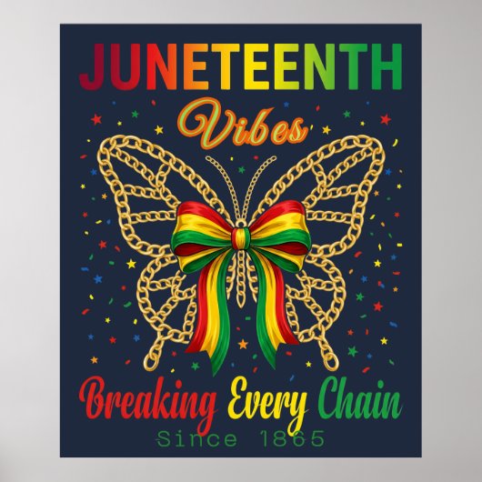 Juneteenth Vibes Coquette Strik Vrijheidsdag Afro Poster (Voorkant)