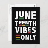 Juneteenth vibes die alleen de zwarte trots vieren briefkaart (Voorkant / Achterkant)