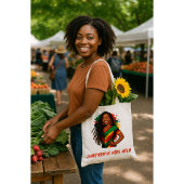 Juneteenth vibes enige afrocentrische viering tote bag