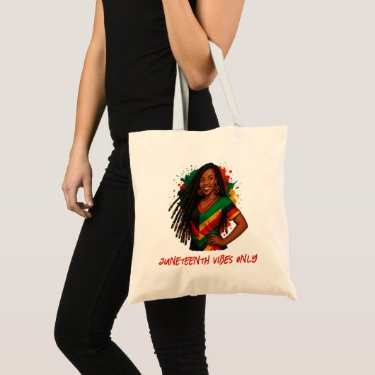 Juneteenth vibes enige afrocentrische viering tote bag (Voorkant (product))