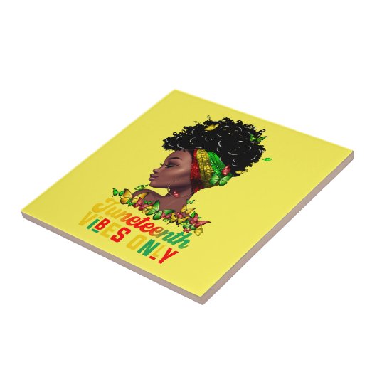 Juneteenth Vibes Keramische Tegel Tegeltje (Zijkant)