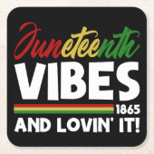 Juneteenth Vibes - Vrijheidsdag 1865 Zwarte geschi Kartonnen Onderzetters (Voorkant)