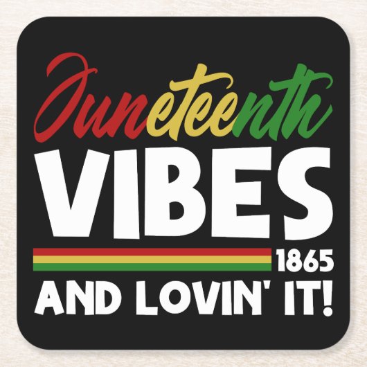 Juneteenth Vibes - Vrijheidsdag 1865 Zwarte geschi Kartonnen Onderzetters (Voorkant)