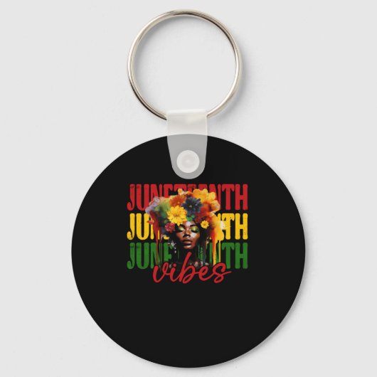 Juneteenth vibes zwarte geschiedenis vrijheid sleutelhanger (Voorkant)