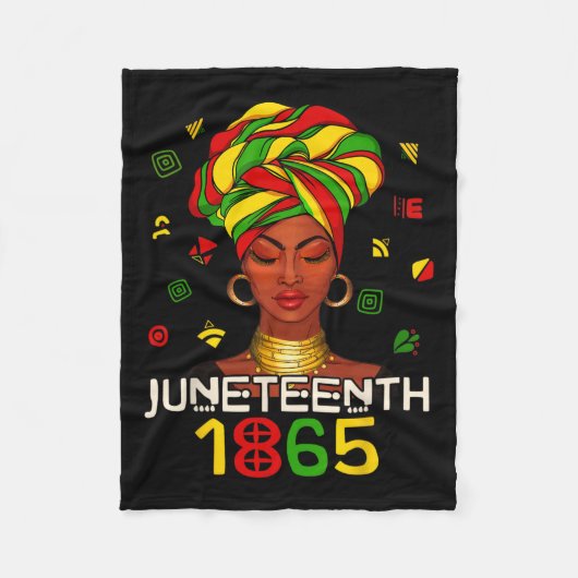 Juneteenth Vier Afro-Amerikaanse Vrijheidsdag Fleece Deken (Voorkant)