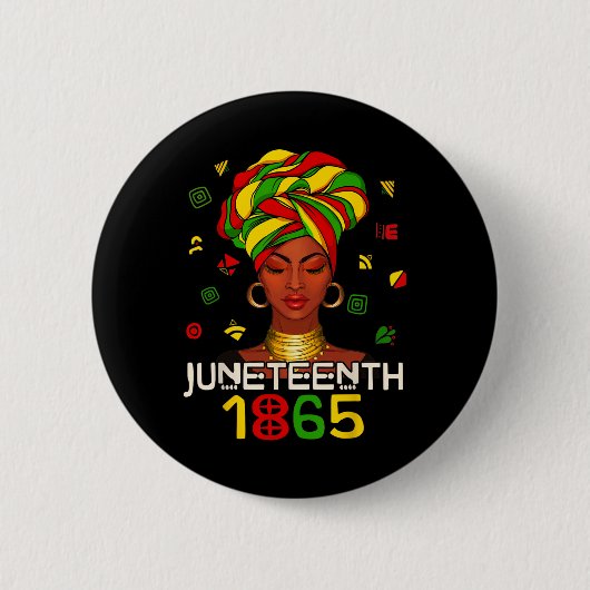 Juneteenth Vier Afro-Amerikaanse Vrijheidsdag Ronde Button 5,7 Cm (Voorkant)