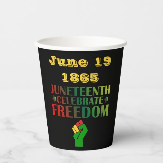 Juneteenth Vier Vrijheid Solidariteit 1865 Papieren Bekers (Voorkant)