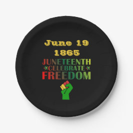 Juneteenth Vier Vrijheid Solidariteit 1865 Papieren Bordje