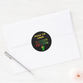 Juneteenth Vier Vrijheid Solidariteit 1865 Ronde Sticker