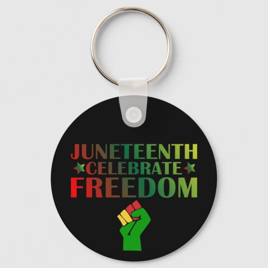 Juneteenth Vier Vrijheid Solidariteit 1865 Sleutelhanger (Voorkant)