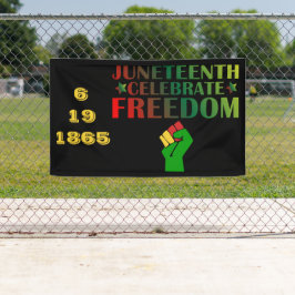 Juneteenth Vier Vrijheid Solidariteit 1865 Spandoek