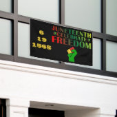 Juneteenth Vier Vrijheid Solidariteit 1865 Spandoek (Buitenkant Gebouw)