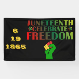 Juneteenth Vier Vrijheid Solidariteit 1865 Spandoek