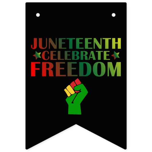 Juneteenth Vier Vrijheid Solidariteit 1865 Vlaggetjes (Derde vlag)