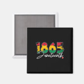 Juneteenth vier zwarte vrijheid 1865 Hart Geschied Magneet (Voorkant / Achterkant)
