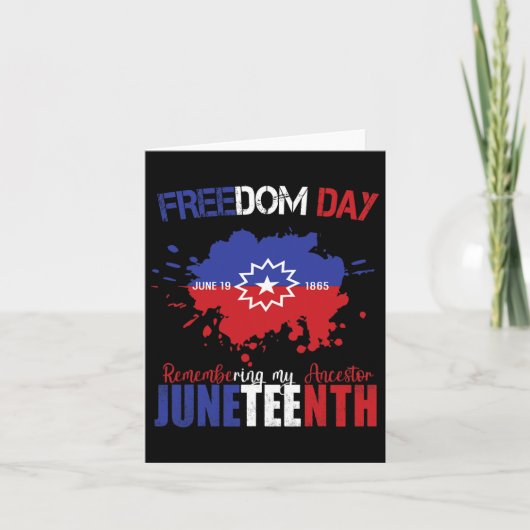 Juneteenth Vieren Vrijheid Rood Wit Blauw Gratis B Kaart (Voorkant)