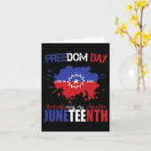Juneteenth Vieren Vrijheid Rood Wit Blauw Gratis B Kaart (Gele Bloem)