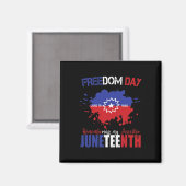 Juneteenth Vieren Vrijheid Rood Wit Blauw Gratis B Magneet (Voorkant / Achterkant)