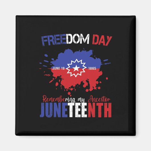 Juneteenth Vieren Vrijheid Rood Wit Blauw Gratis B Magneet (Voorkant)